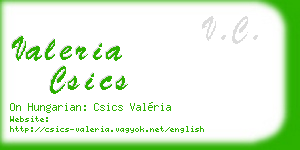 valeria csics business card